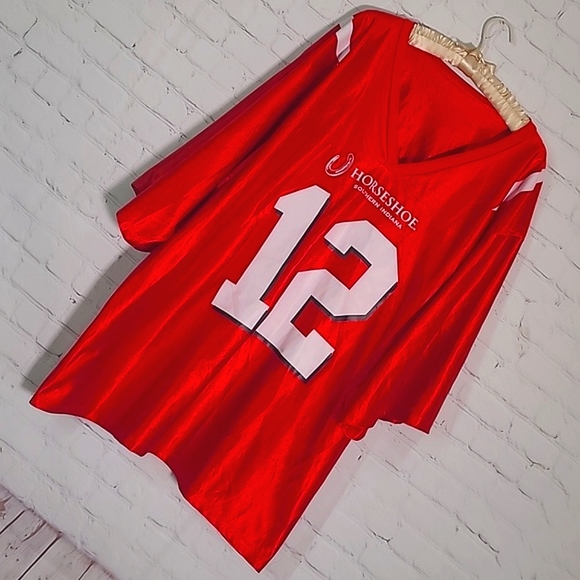Horseshoe Casino Southern Indiana "The Boat" Red White Jersey #12 Mens Size 2XL - Picture 4 of 13